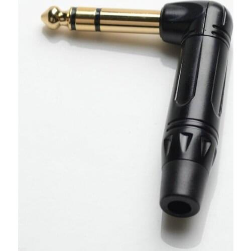 6.5 guitar panel effect 6.5 plug gold-plated right angle 1/4'' stereo plug connector