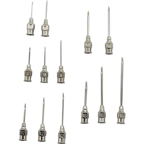 Stainless Steel injection Pinhead Pigs Hamster Rabbit Poultry Livestock Feeding tool Syringe Needle Farm equipment 60 Pcs