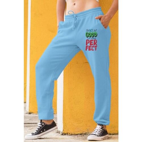 Angemiel Wear İ Am Not Just Good Blue Female Sweatpants