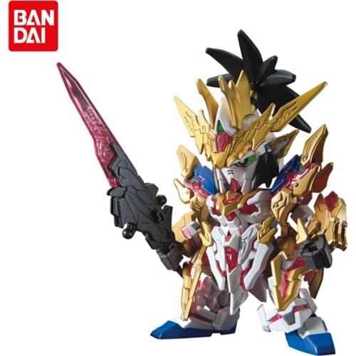 Bandai Assembled Gundam Anime Model Three Kingdoms Chuangjie SD BB Warrior Q Version Liu Bei Unicorn Gundam Robot Decoration Toy