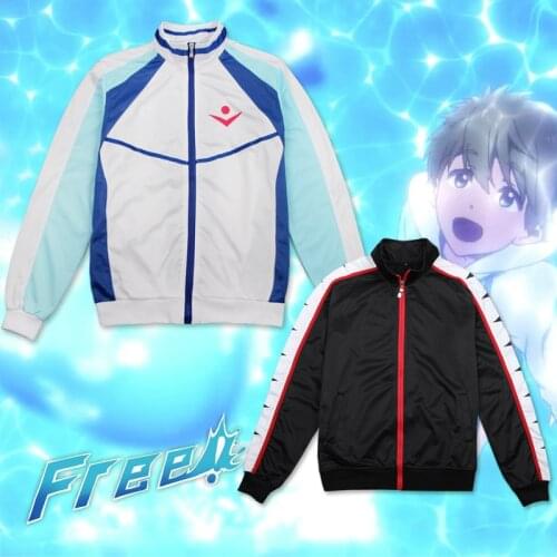 Free! Iwatobi Club Rin Matsuoka Deluxe Edition Uniform Jacket Coat Suit Cosplay Costume Samezuka Academy Logo Boys Outfit