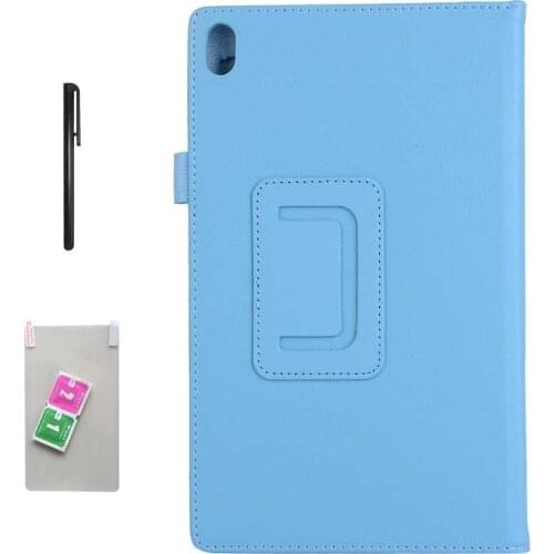 Case For Lenovo Tab 4 8 plus TB-8704x PU Leather Cover for Lenovo TAB4 8 plus TB-8704F TB-8704N tablet Flip Covers + Film + Pen