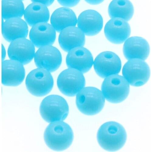 CHONGAI 200Pcs 6mm Blue Color Acrylic Round Ball Spacer Beads For Jewelry Making DIY Jewelry Accessories For Handicrafts