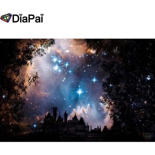 DIAPAI 5D DIY Diamond Painting 100% Full Square/Round Drill "Tree castle scenery"Diamond Embroidery Cross Stitch 3D Decor A23819