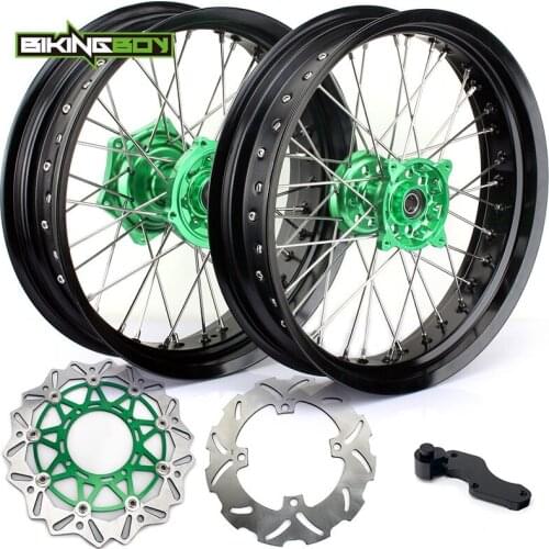 BIKINGBOY KX250F KX450F 06-18 17 16 15 14 KX 125 250 06 07 08 09 10 11 12 13 Supermoto 17" Wheel Rim Hub Brake Disc Disk Bracket