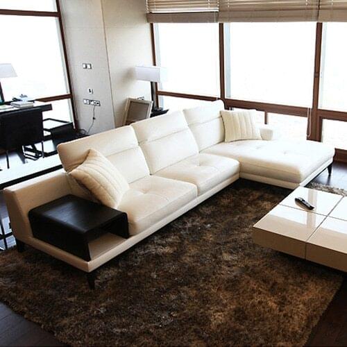 Top cow real leather sofa sectional living room sofa corner home furniture couch L shape functional backrest fashionable style