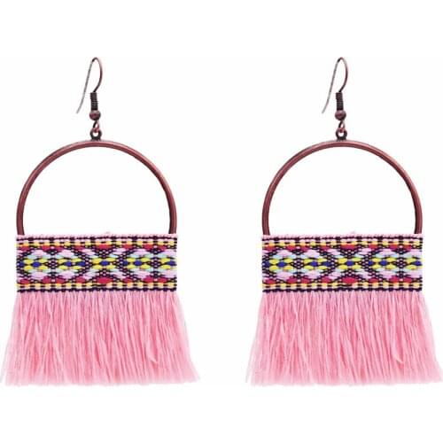 Long Drop Dangle Fringe Earrings Ethnic Women Cotton Thread Tassel Earrings Boho Statement Brand Jewelry Female Accessories
