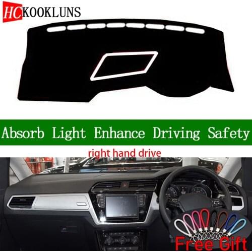 For Volkswagen touran L 2016 2017 2018 2019 Right Hand Drive Dashboard Cover Car Stickers Dash Mat Carpet Interior Accessories