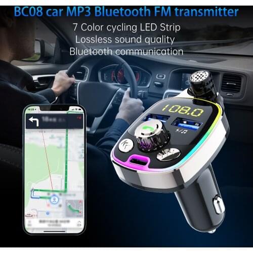 Car Bluetooth FM Transmitter Wireless Bluetooth 5.0 FM Radio Adapter MP3 Player Hands Free Support TF USB Drive USB Fast Charger