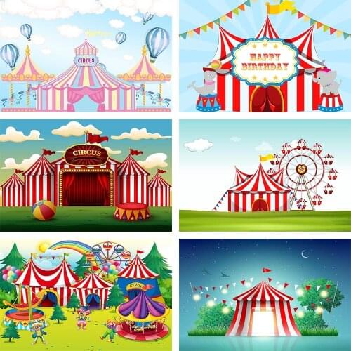 Avezano Backdrops Baby Shower Birthday Party Circus Tour Hot Air Balloon Photography Background Photo Studio Photozone Photocall