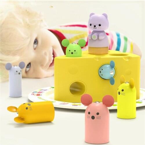 Moulty Magnetic Wooden Rescue Cheese Game Toy Montessori Toy Shape Size Sorting Games for Developing Fine Motor Skill Best Gift