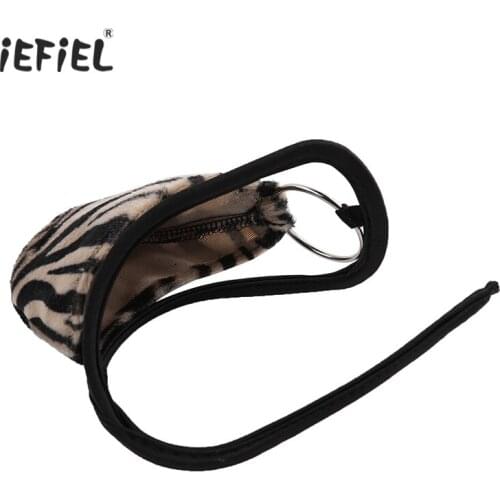 Gay Mens Lingerie Sissy Panties Leopard Print C-string Jockstraps Bulge Pouch Bikini Briefs Erotic Lingerie Underwear Underpants