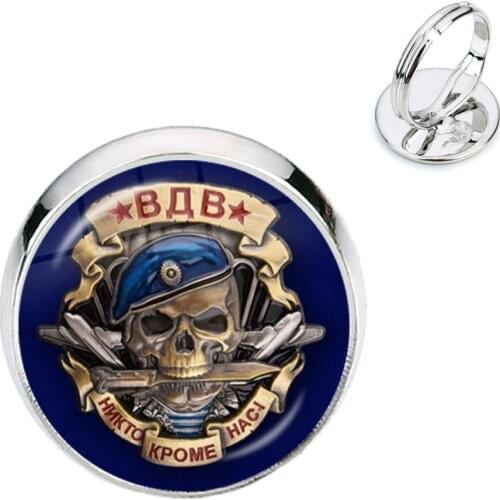 Classic Russian Airborne Forcesо зду́шно-деса́нтныевойска́ ВДВ VDV 16mm Glass Cabochon Rings Fashion Jewelry For Women Mens Gift