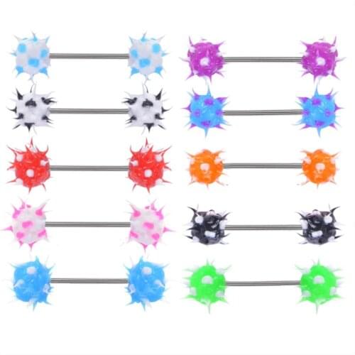 2pcs new arrival stainless steel nipple piercing rings women round ball nipple piercing bar stud sexy body piercing jewelry gift