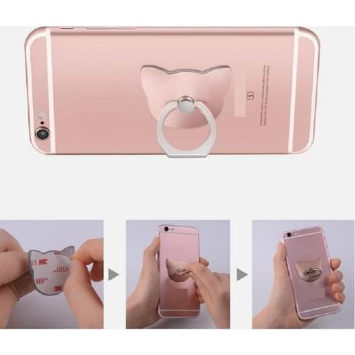 Cat Ear Moblile Phone Finger Ring Holder Cute Stand Charging Support CellPhone Universal Bear Bracket for Apple Iphone 8 X