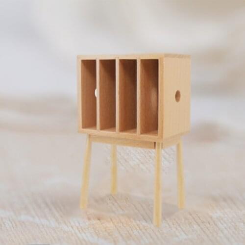 Dollhouse Miniature Wooden Mini Magazine Rack Book Shop Living Room Display Bedroom Decor