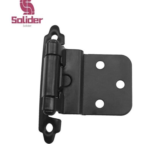 2pcs 3/8" Overlay Cabinet Door Hinges Flush Cabinet Hinges Matte Black American Style Self-closing Hinge