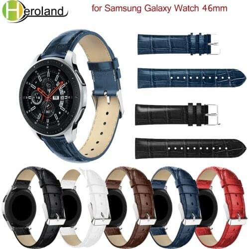 Wrist new fashion for Samsung Galaxy Watch 46mm watch band Bracelet Crocodile Belt trap 22mm Replacement lather watchbands 2018