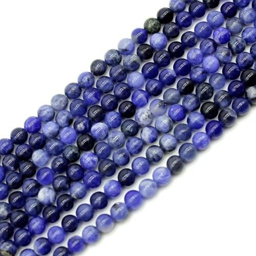Wholesale Dull Polish Sodalite Blue Natural Stone Round Beads For Jewelry Making DIY Bracelet Necklace Material 4/6/8/10 mm