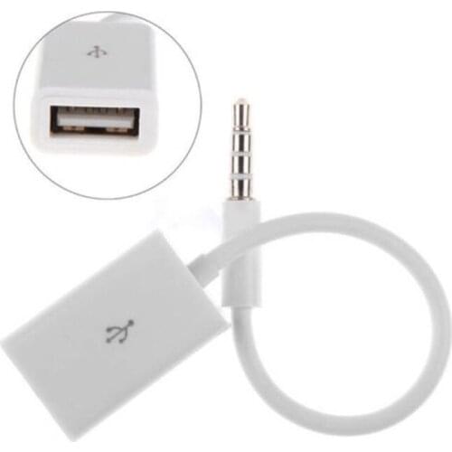 R3MD AUX to USB Adapter 5mm Male Plug Jack to USB Female AUX Cable Converter Adapter for MP3 MP4 Players Video Recorder