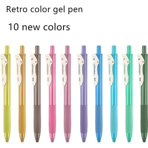 1pc Quick Dry Retro New Color Gel Ink Pen 0.5mm Vintage Pen for Journaling DIY Gift Card Coloring Drawing School Office Supplies