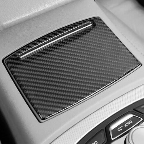 SBTMY Carbon fiber decorative patch for the cover panel of the central control water cup holder for Audi A6L A7 2012-2016