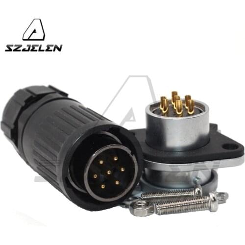 HP20 series, 7 pin LED Power wire connector IP55 plug socket 7pin auto waterproof connector,Rated current 15A