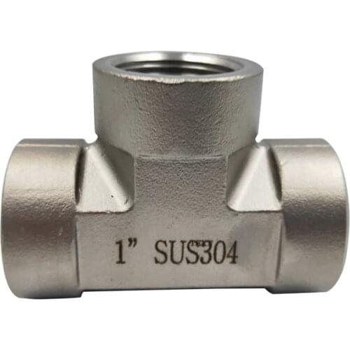 304 Stainless Steel Tee 3000psi, Female x Female x Female BSPT Thread, 1/8" 1/4" 3/8" 1/2" 3/4" 1"-Pipe Fittings