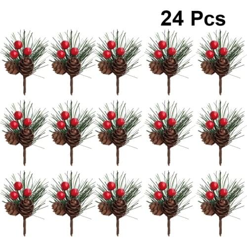 24 Pcs Pine Tree Decoration Prime Sturdy Durable High Quality Pine Tree Decoration Xmas Pine Tree for Christmas Xmas