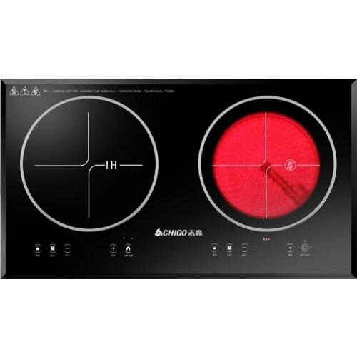 220V Stove Embedded Dual-cooker Cooktop Electric Ceramic Cooker Induction Cooker Double-head Induction Cooker Free Shipping