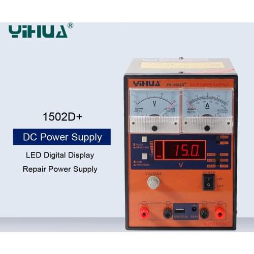 YIHUA 1502D+ 15V 2A Laboratory DC Regulated Power Supply Communications Repair Dedicated Power Supply With USB Output Interface