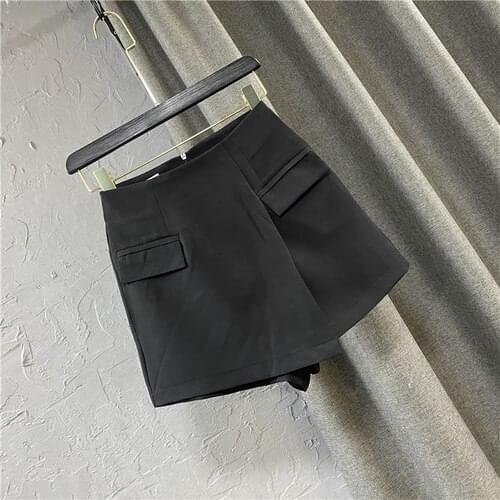 Candy Color Shorts for Women Korean Style Ins Female Clothing 2021 New High Waist Casual Wide Leg Suit Short Grren Pink Black