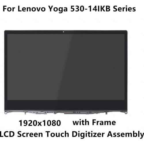 14'' FHD IPS LCD Display Screen Touch Glass Digitizer Panel Assembly Replacement + Frame For Lenovo Yoga 530-14IKB 530 14 Series