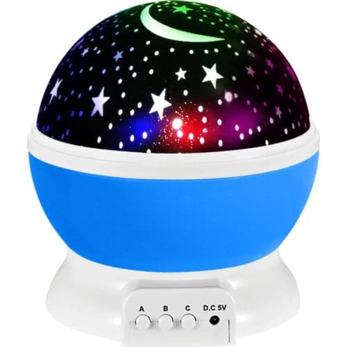 Star Projector Lamp Children Bedroom LED Night Light Baby Lamp Decor Rotating Starry Nursery Moon Galaxy Projector Table Lamp