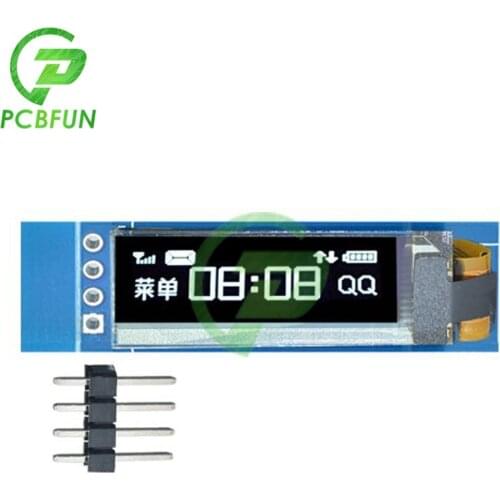 0.91 inch OLED LCD Display Module 128x32 IC SSD1306 Driver DC 3.3V-5V PIN IIC I2C SPI Interface 12832 LCD Screen for Arduino DIY