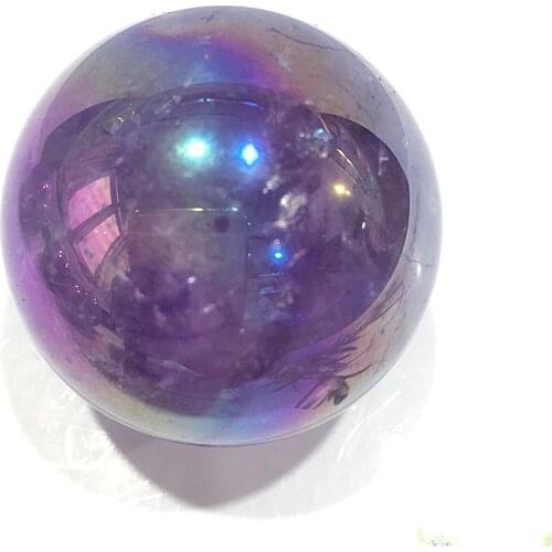 1PCS Electroplating Rainbow Magic Crystal Ball Angel Aura Natural Amethyst Sphere for decoration