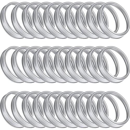 30 Pieces Wide Mouth Mason Canning Jar Replacement Metal Rings Rust Proof Screw Bands Tinplate Metal Bands Rings 86 mm