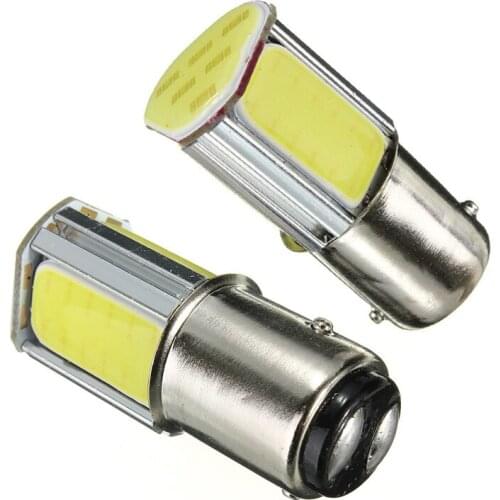 4 Pcs COB LED Car Parking Light Brake Light Flashing Tail Light DC 12V White Light, 2Pcs 1157 BAY15D & 2Pcs 1156 BA15S