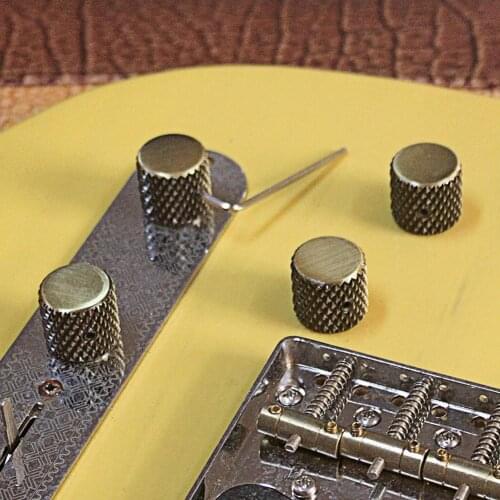 GD139D 4Pcs Electric Guitar Bass Tone Metal Electronic Control Knob Cover Cap