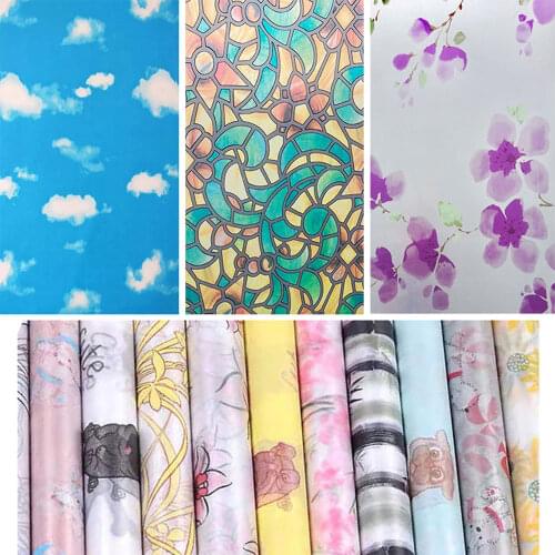 60x200cm Variety Frosted Glass Film Balcony Bathroom Kitchen Parlour Sliding Door Anti-UV Opaque Vinyl Self Adhesive Window Film