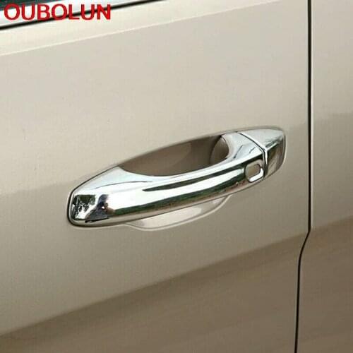 8pcs For Volkswagen VW Atlas Teramont 2017 2018 ABS Car Smart Hole Side Door Handle Cover Trim Cap Auto Sticker Accessories
