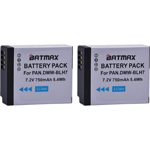 Batmax 2Pc DMW-BLH7 BLH7 DMW-BLH7PP DMW-BLH7E Camera Battery for Panasonic Lumix DMC-GM1 GM1 DMC-GM5 GM5 DMC-GF7 GF7 DMC-GF8 GF8