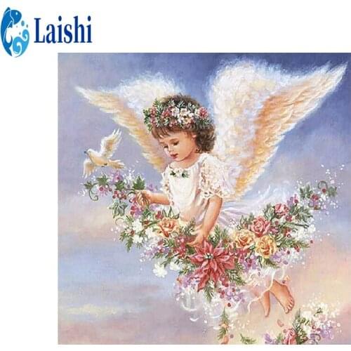 5D diy full round diamond painting angel full drill cross stitch kits diamond embroidery mosaic pattern picture home decor gift