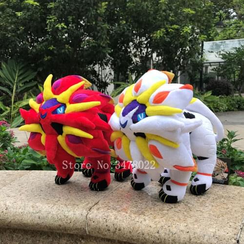 Shiny Solgaleo Plush Toys Anime Alola Region Sun Moon Solgaleo Stuffed Animal Soft Game Cartoon Doll 10"