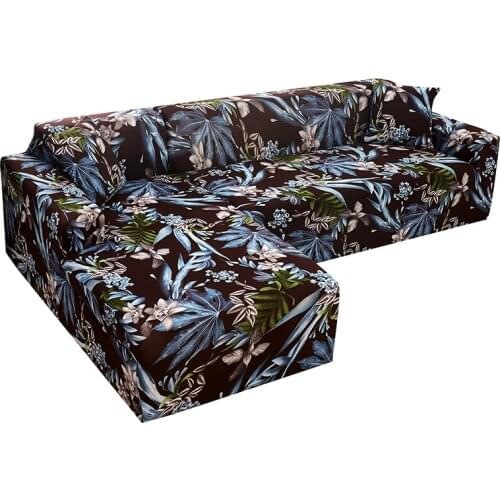 Leaf Print All-inclusive Sofa Cover for Different Shape Sofa L-shaped Sectional Slipcover Couch Cover Single Two Three Four Seat
