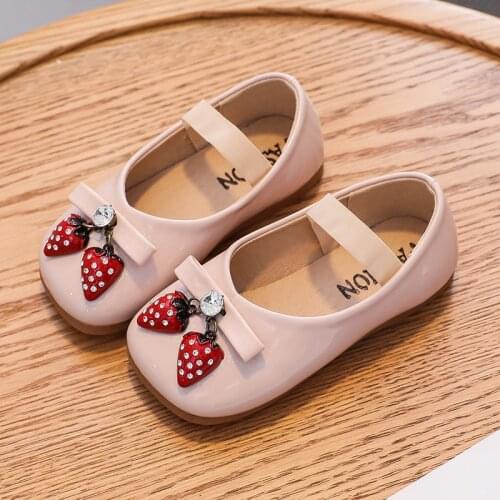 Kids Leather Shoes Princess Sweet Girls Flats Children Dress Shoes 2020 New Autumn Girls Leather Shoes Sweet Soft Bottom D594
