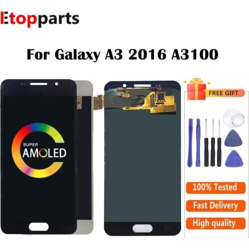 AMOLED For Samsung Galaxy A3 2016 A310 A3100 A3100F A310F LCD Screen Display With Touch Screen Digitizer Assembly Free Shipping