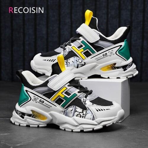 RECOISIN Fashion Children Shoes Breathable Mesh Sports Shoes for Boys Casual Running Sneakers Boys Kids Shoes Basket Enfant