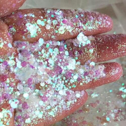 Holographic Golden Diamond Glitter 50gram 4Color Purple/Blue/Yellow/Green Nail Chunky Glitter Set Festival Body Glitter MD91