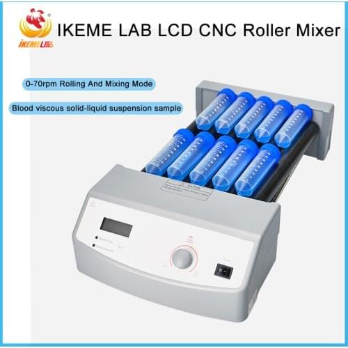 IKEME LCD CNC Roller Mixer Adjustable Speed 10-70rpm Centrifuge Tube Blood Collection Tube Roller Mixer Six Roller Lab Equipment
